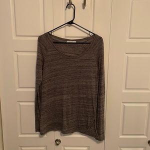 Casual Long Sleeve Top (Grey + Black)